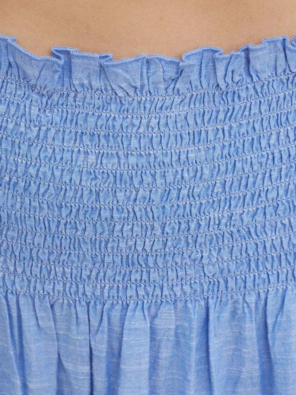 Japon Shirred Embroidered Maxi Skirt