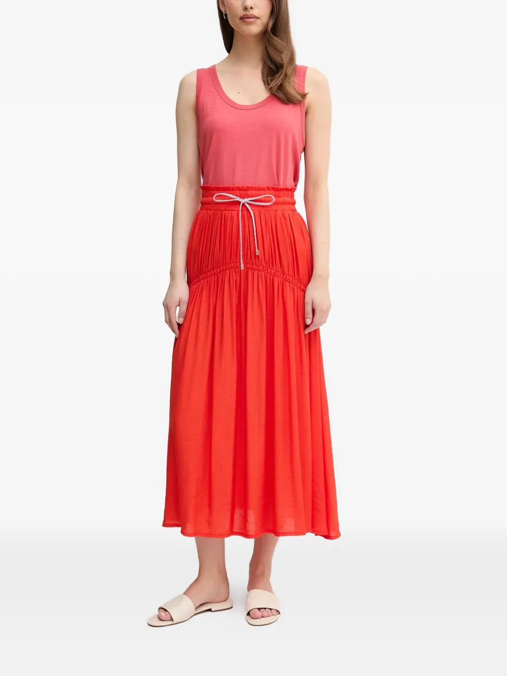  La Petite Française Josette Drawstring Gathered Maxi Skirt 