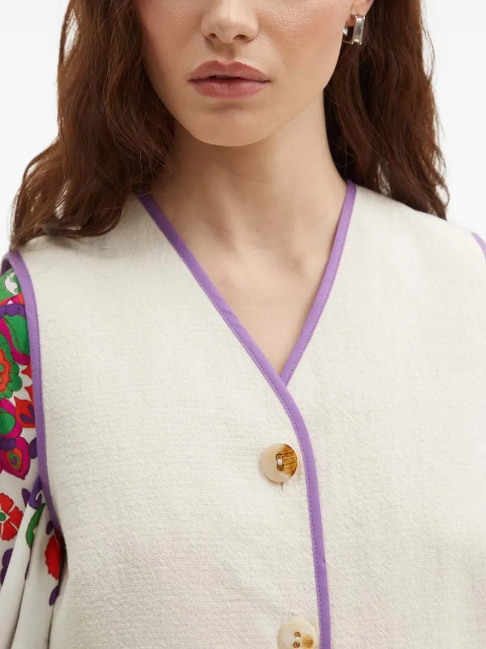La Petite Française Galaxie gilet met V-hals Beige