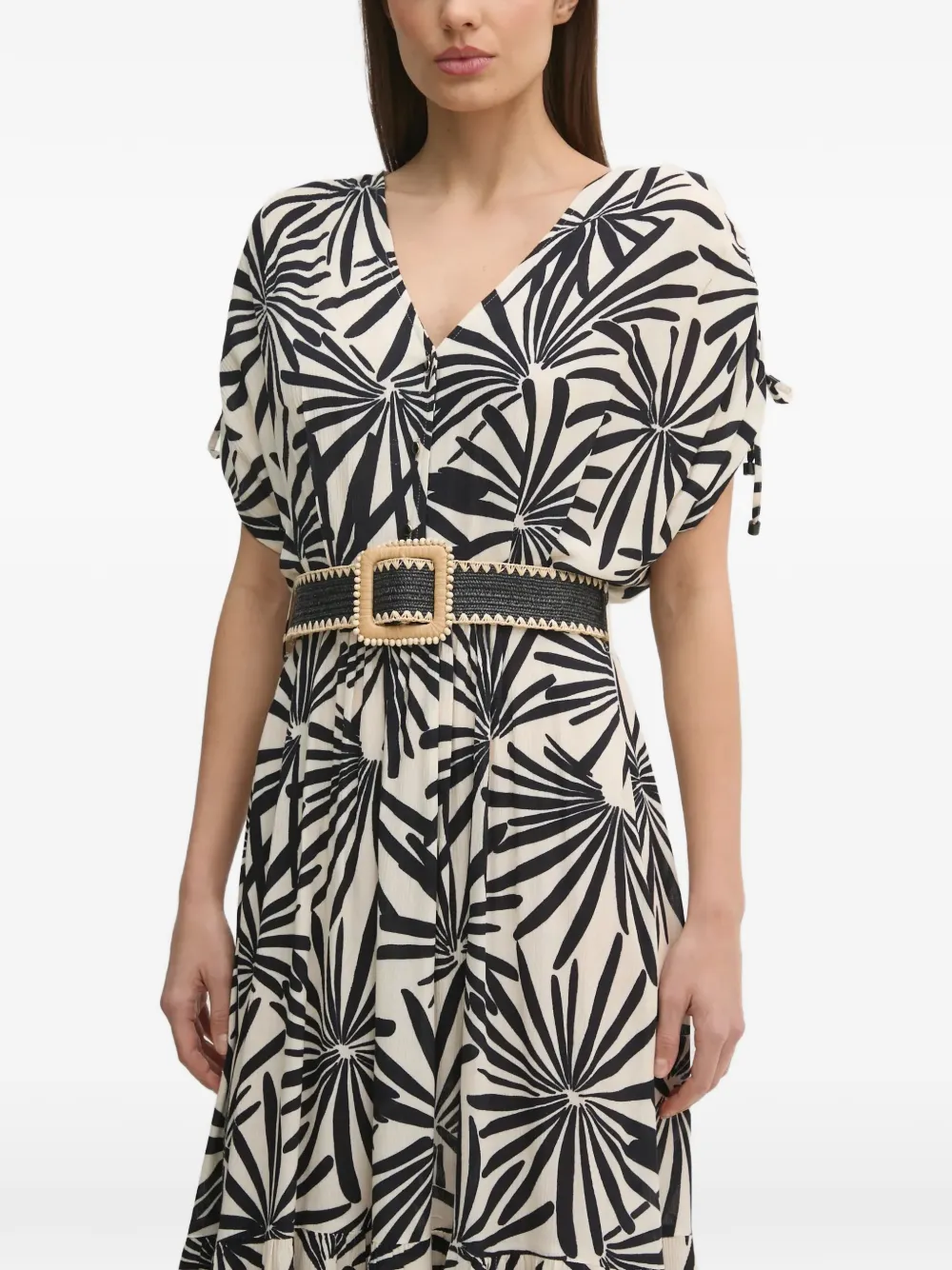 La Petite Française Romuald floral-print midi dress - Toni neutri