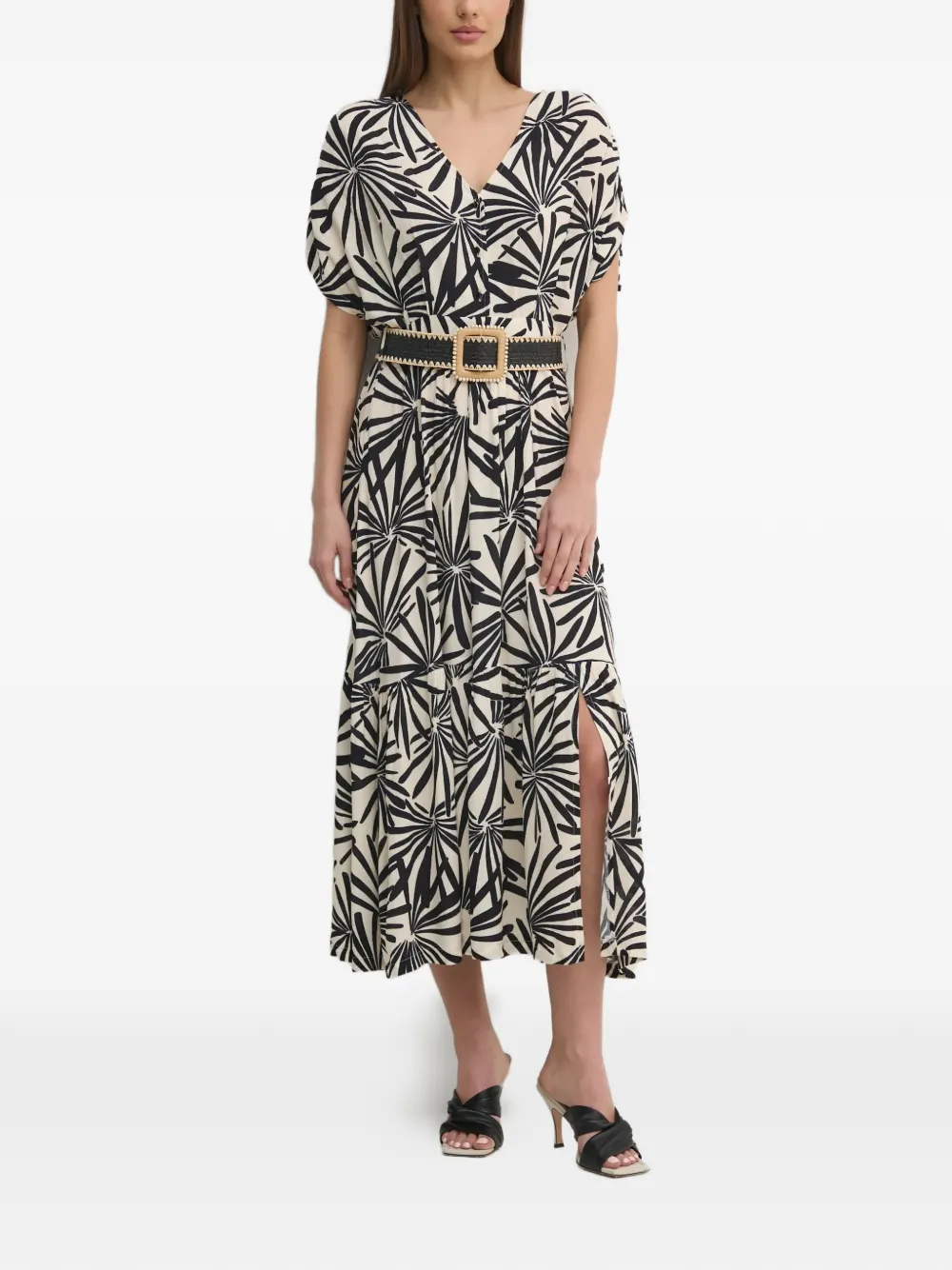 La Petite Française Romuald floral-print midi dress - Toni neutri