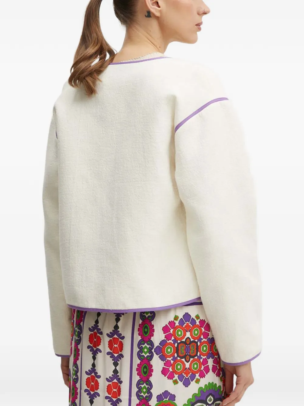  La Petite Française Voyage Button Contrast-rim Jacket - Neutrals 