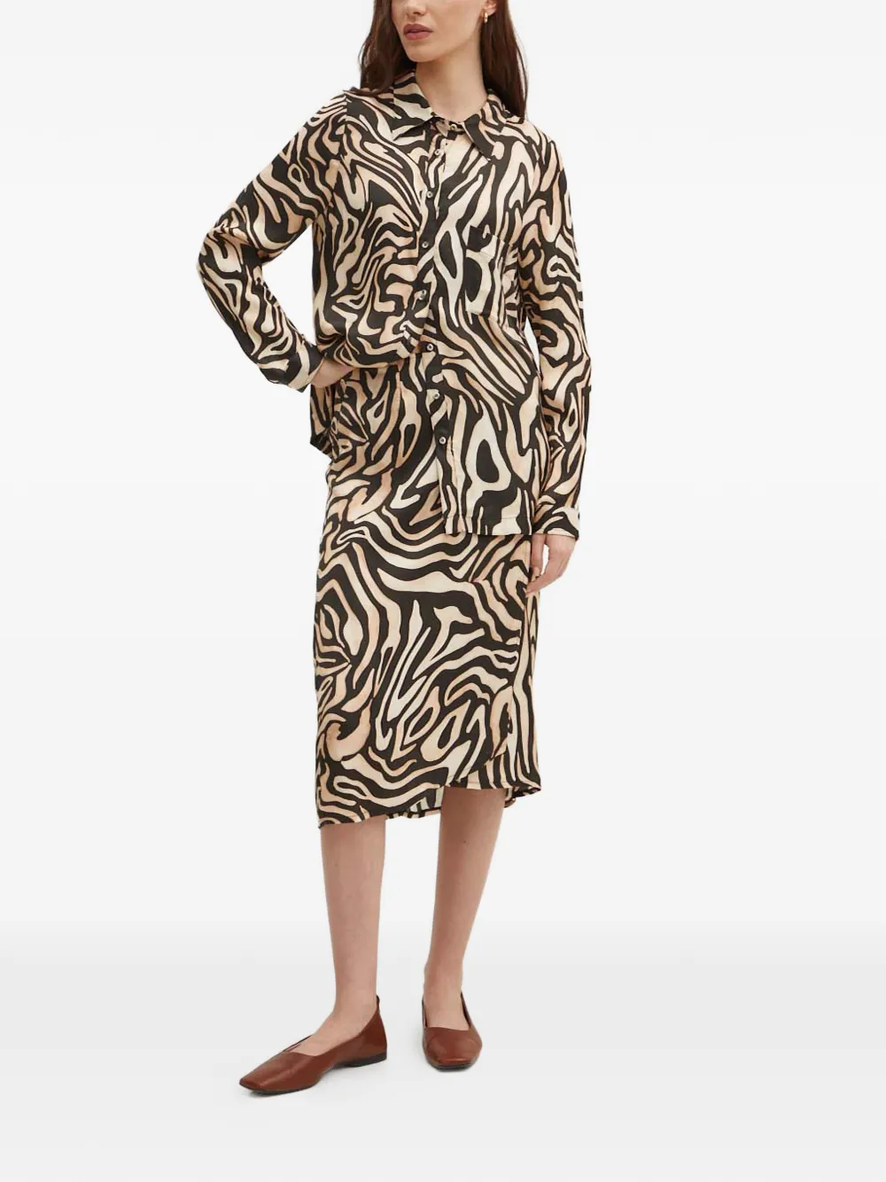  La Petite Française Falda Midi Java Con Animal Print - Neutro 