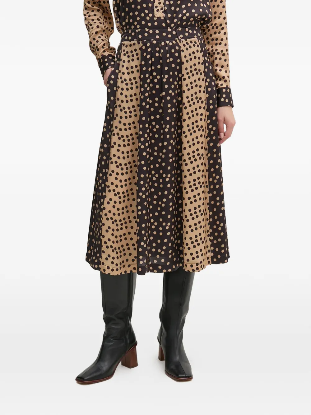 La Petite Française Jetable polka-dot midi skirt - Nero