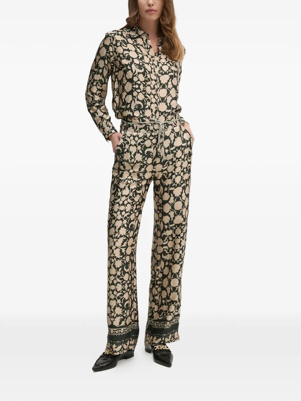 La Petite Française Partage broek met bloemen Beige