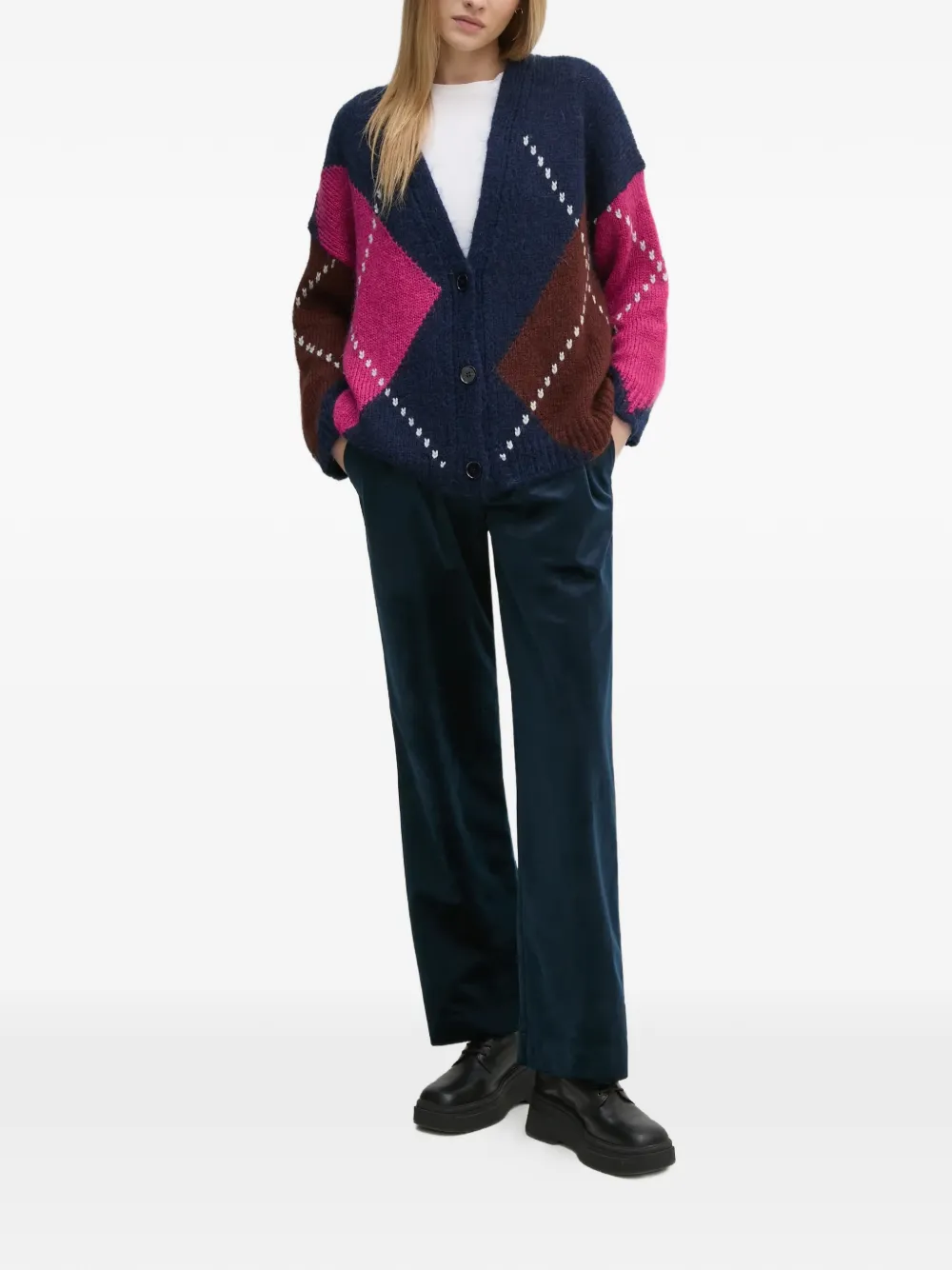 La Petite Française Praline geplooide broek Blauw