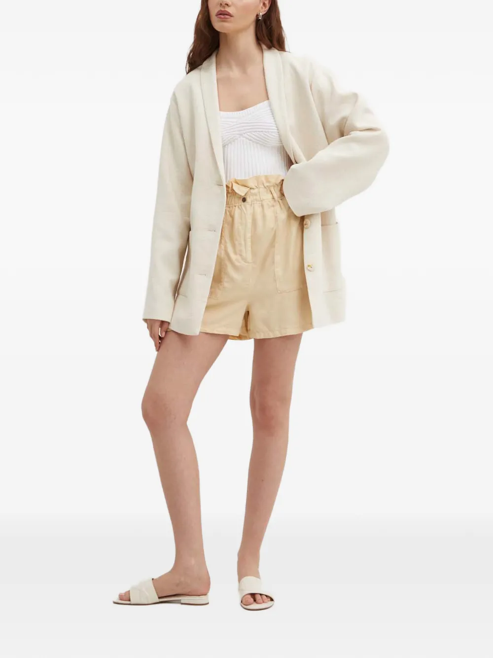 La Petite Française Voyelle vest met knoopzak Wit