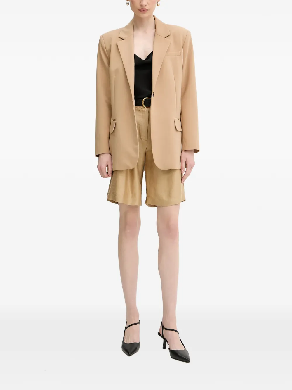 La Petite Française Savoureux geplooide shorts Beige