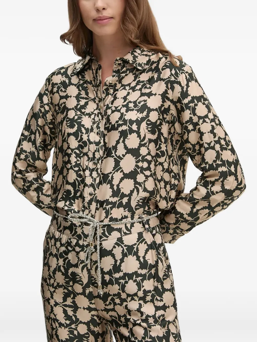 La Petite Française Charpadeur floral long-sleeved top - Verde