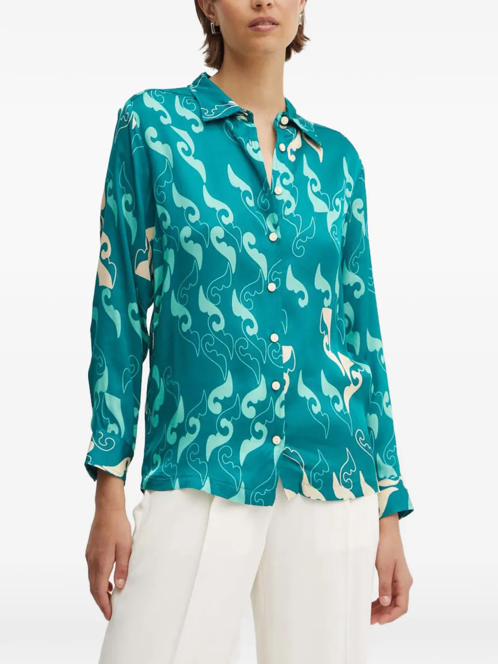 La Petite Française Chandelle patterned shirt - Verde