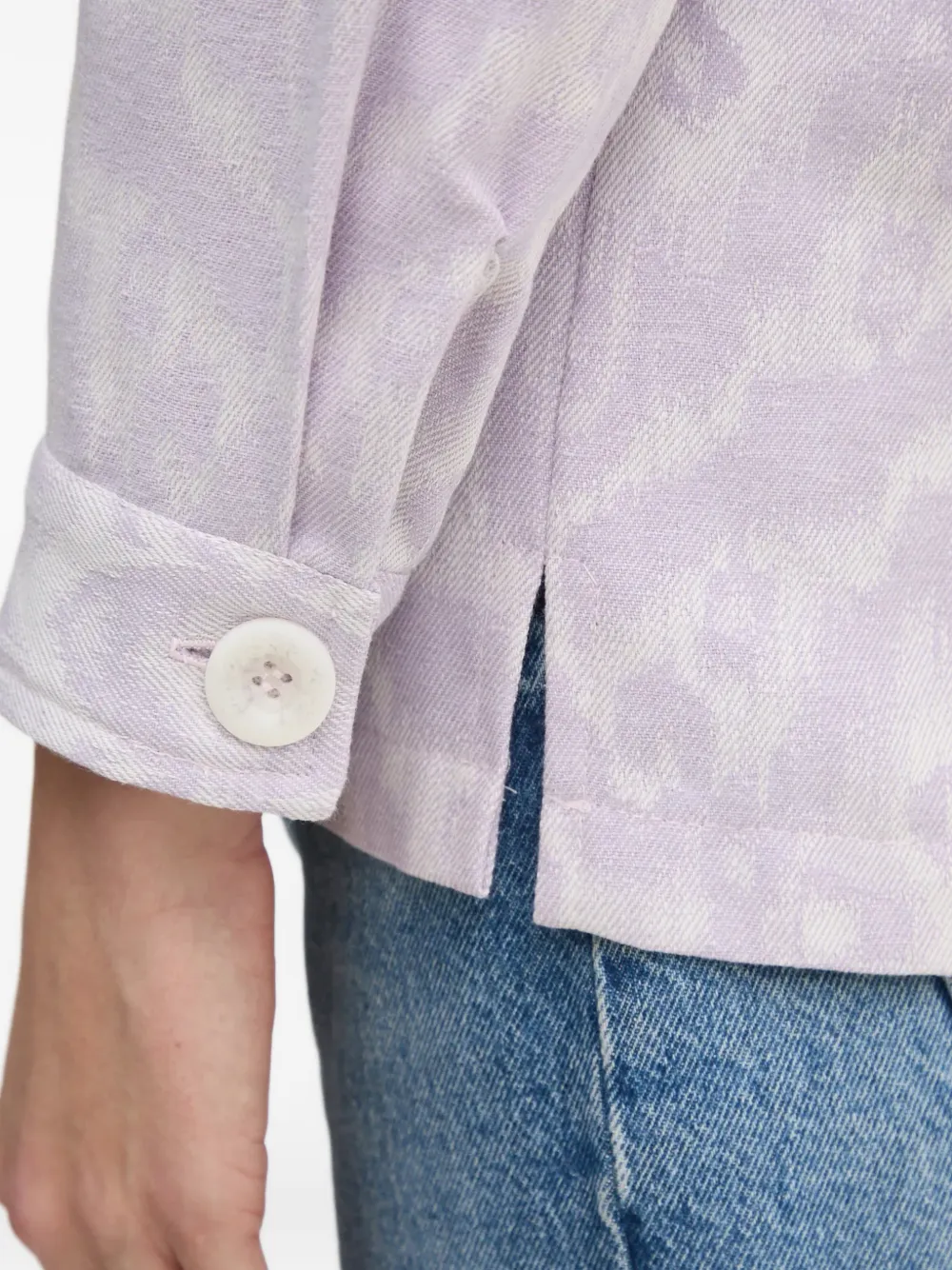 La Petite Française Chandler blouse met patroon en knopen Paars