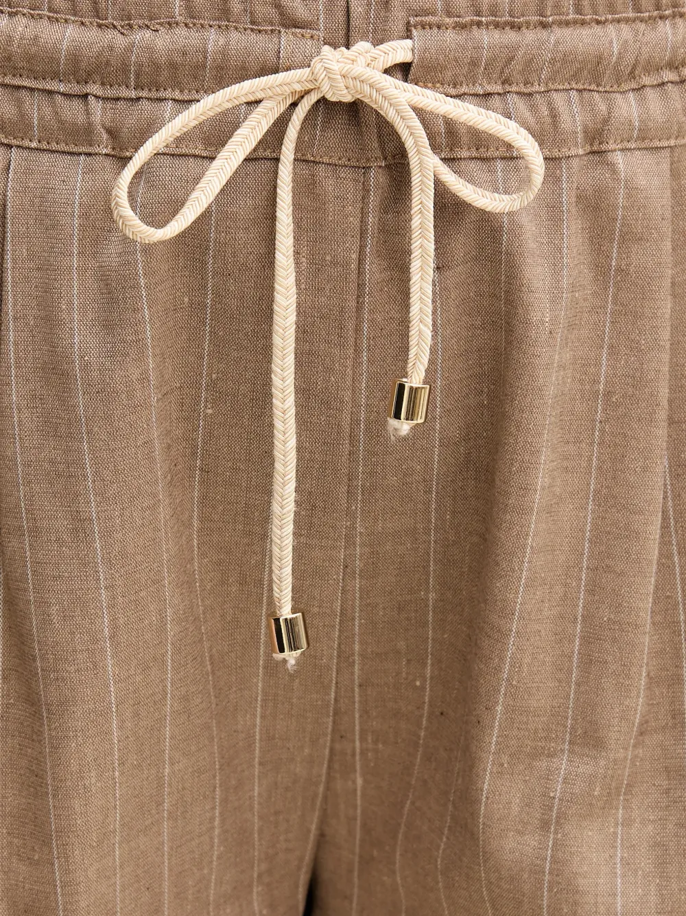 La Petite Française Solange gestreepte shorts met trekkoord Bruin