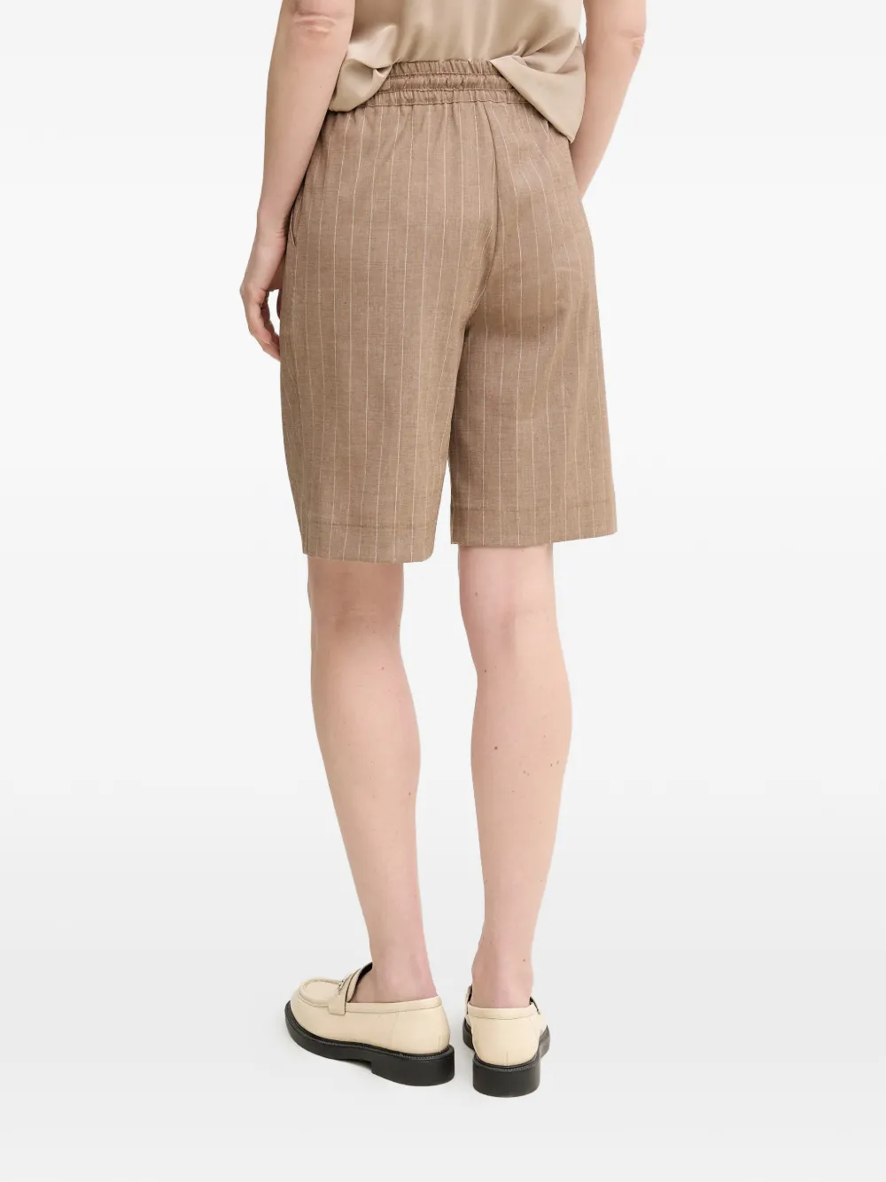 La Petite Française Solange gestreepte shorts met trekkoord Bruin