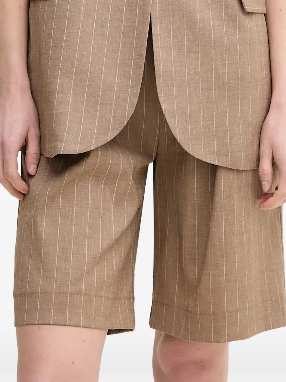 La Petite Française Solange drawstring striped shorts - Marrone