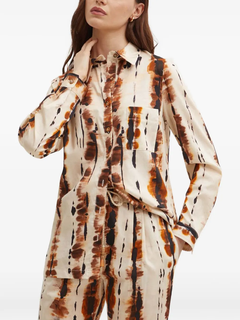 La Petite Française Chardon striped pocket shirt - Toni neutri