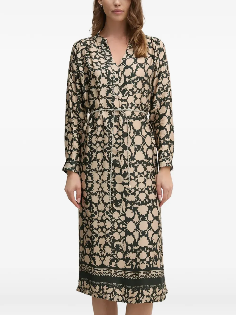 La Petite Française Redevable floral-print V-neck midi dress - Toni neutri