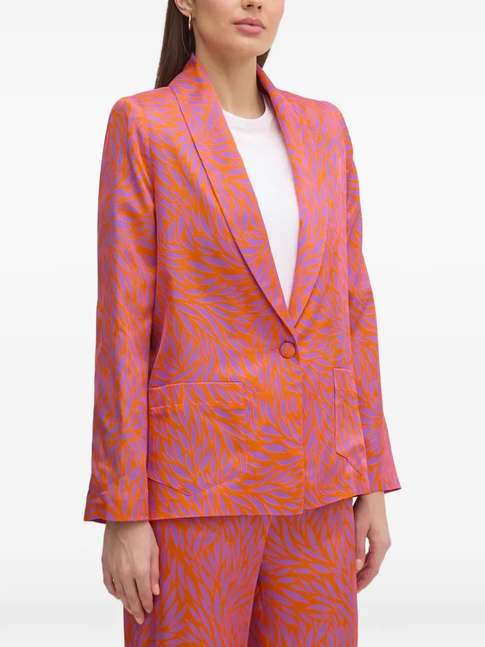 La Petite Française Vernon leaf-print blazer - Arancione