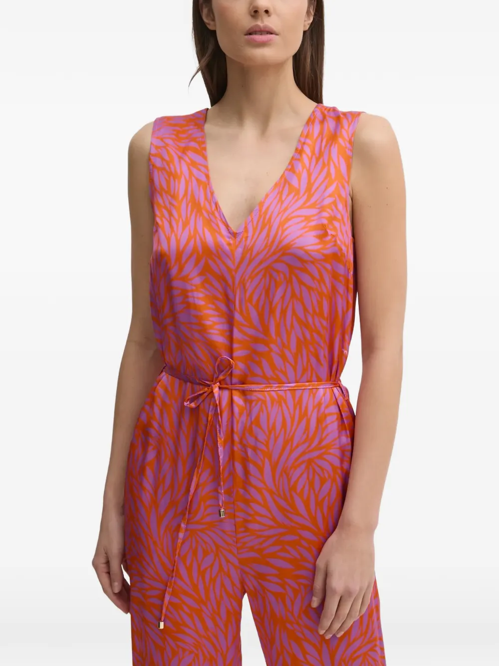 La Petite Française Colette V-neck floral-print jumpsuit - Rosa