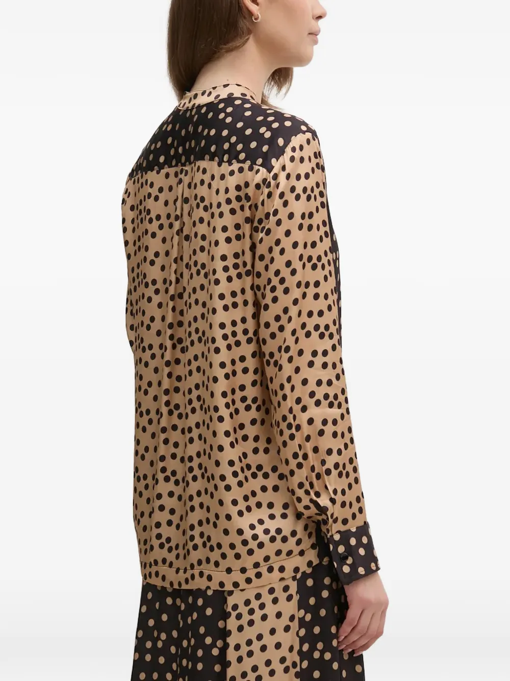  La Petite Française Banale Polka-dot Buttoned Top - Black 