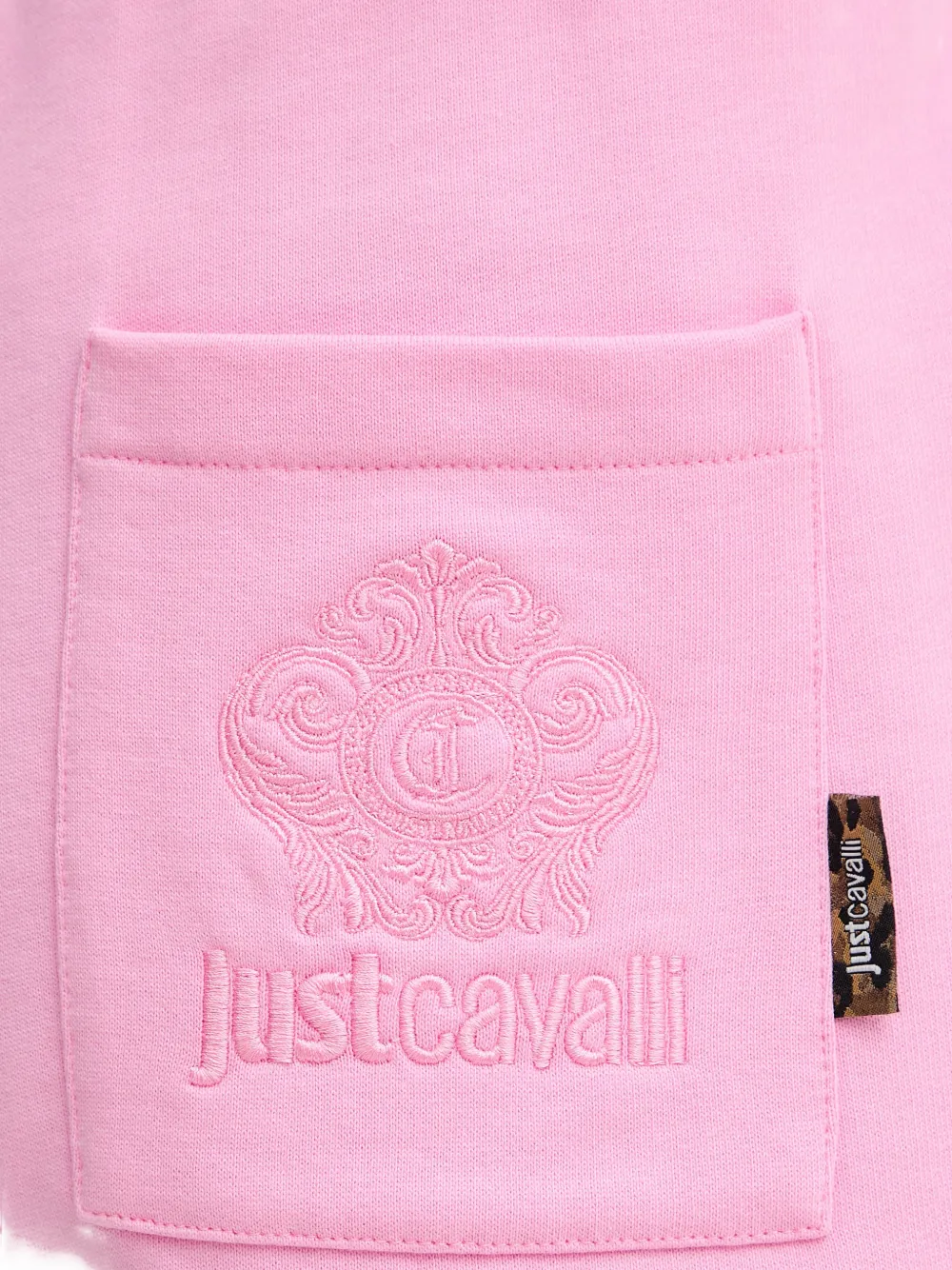 Just Cavalli Shorts met geborduurd logo Roze