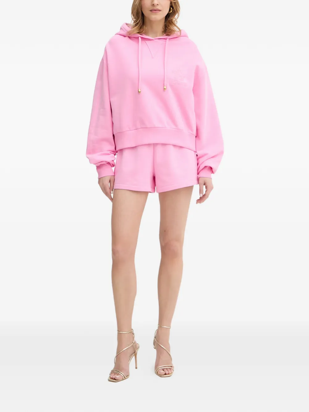  Just Cavalli Logo-embroidered Hoodie - Pink 