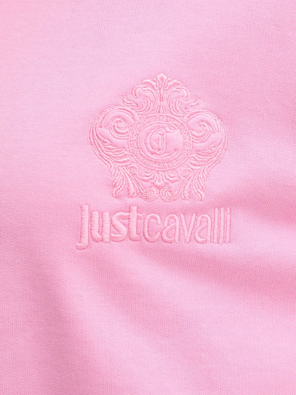 Just Cavalli Hoodie met geborduurd logo Roze