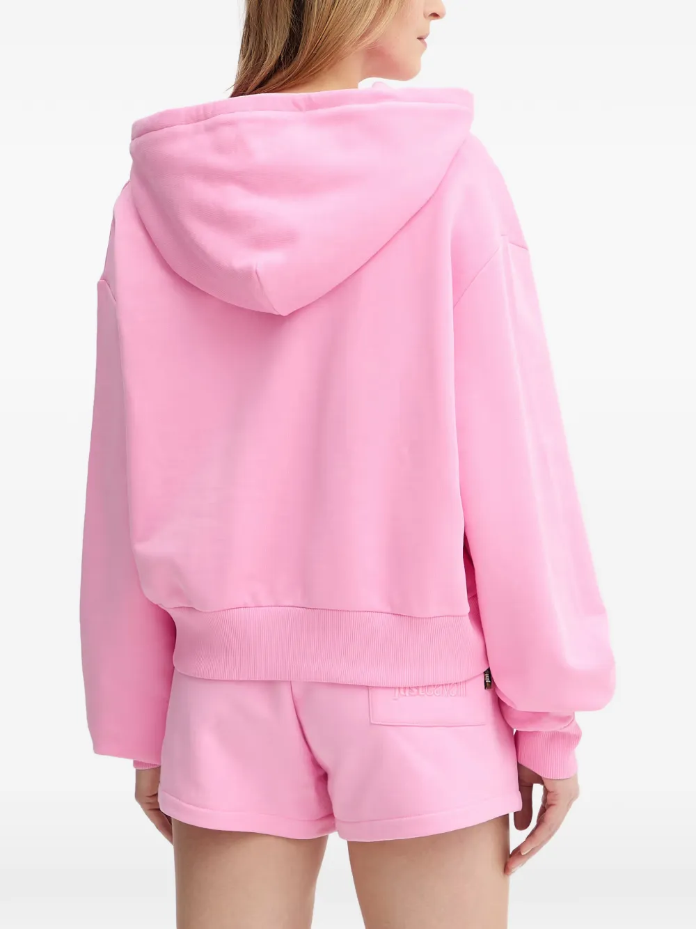  Just Cavalli Logo-embroidered Hoodie - Pink 