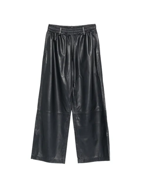 Utzon elasticated-waist leather trousers