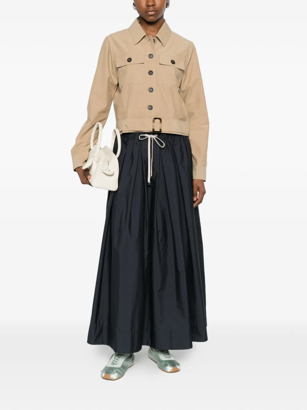  's Max Mara Drawstring Maxi Skirt - Blue 
