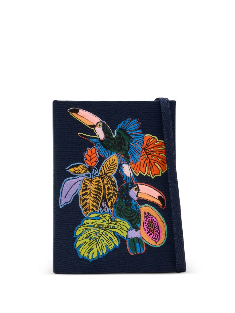Olympia Le-Tan tropicalia-embroidered clutch bag - Blu