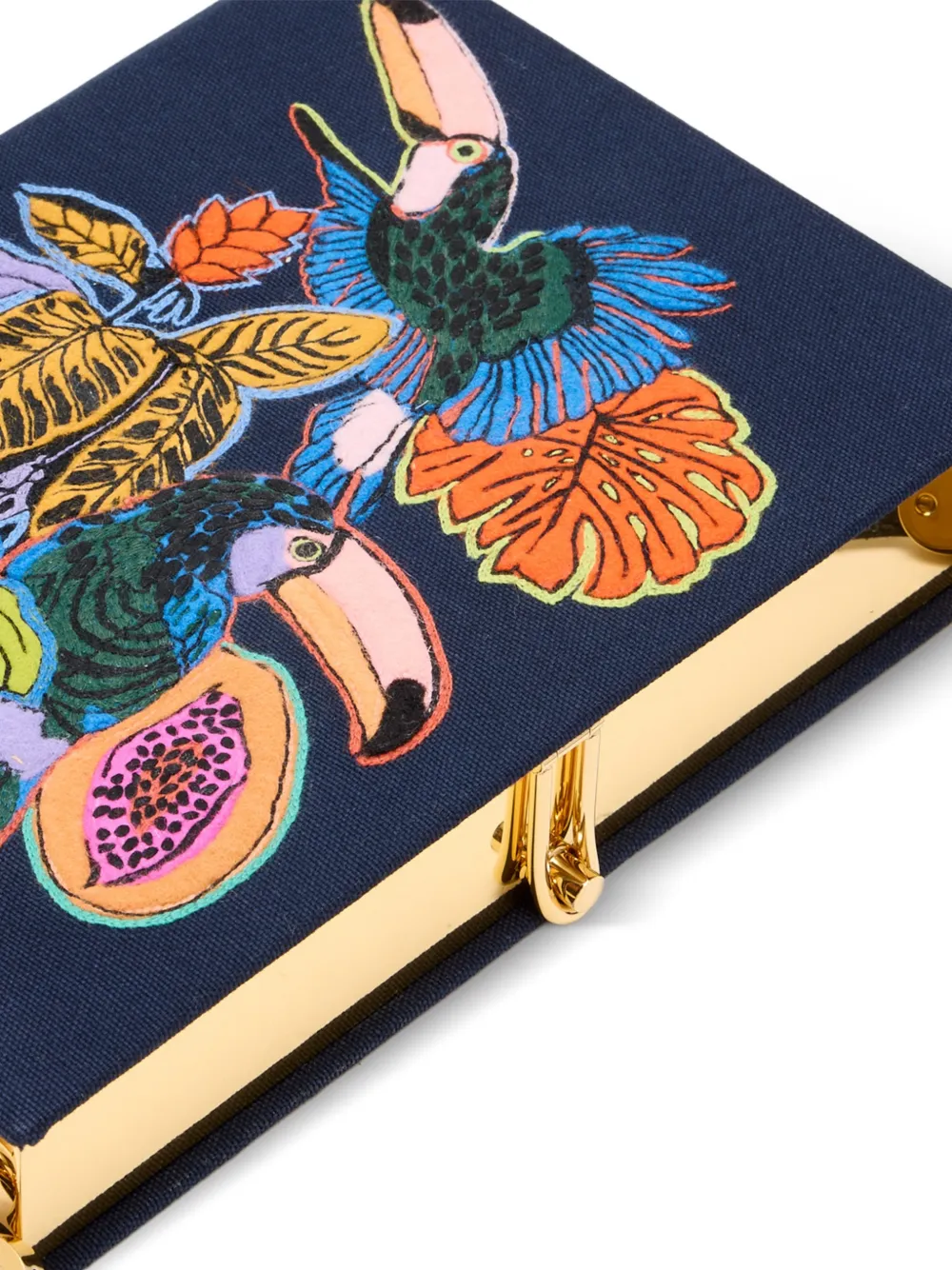Olympia Le-Tan Tropicalia clutch met borduurwerk Blauw