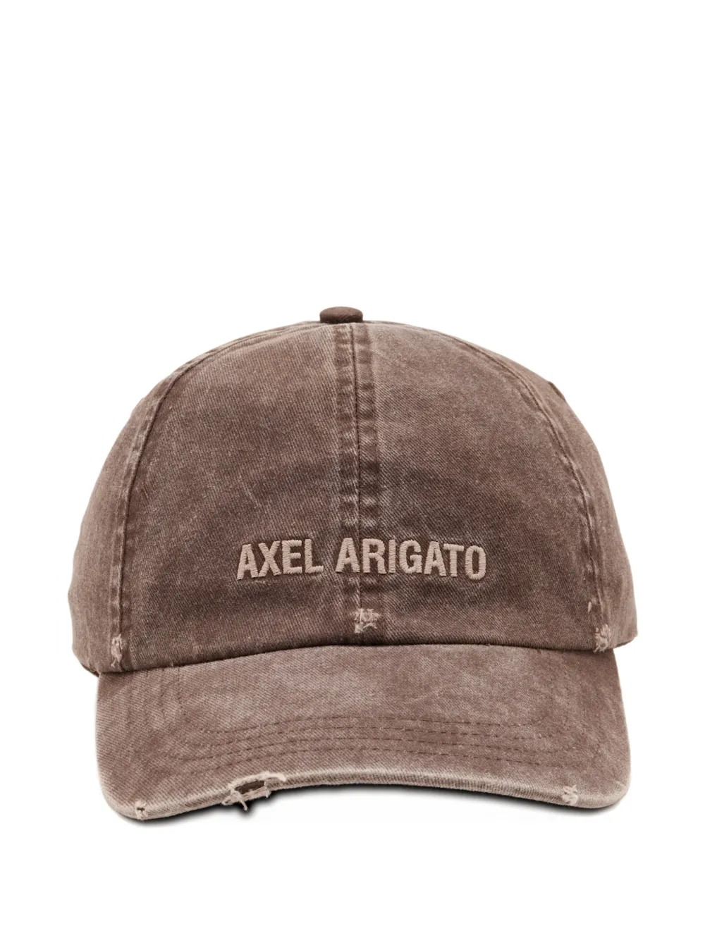 Axel Arigato Distressed-effect Logo-embroidery Baseball Cap In Brown
