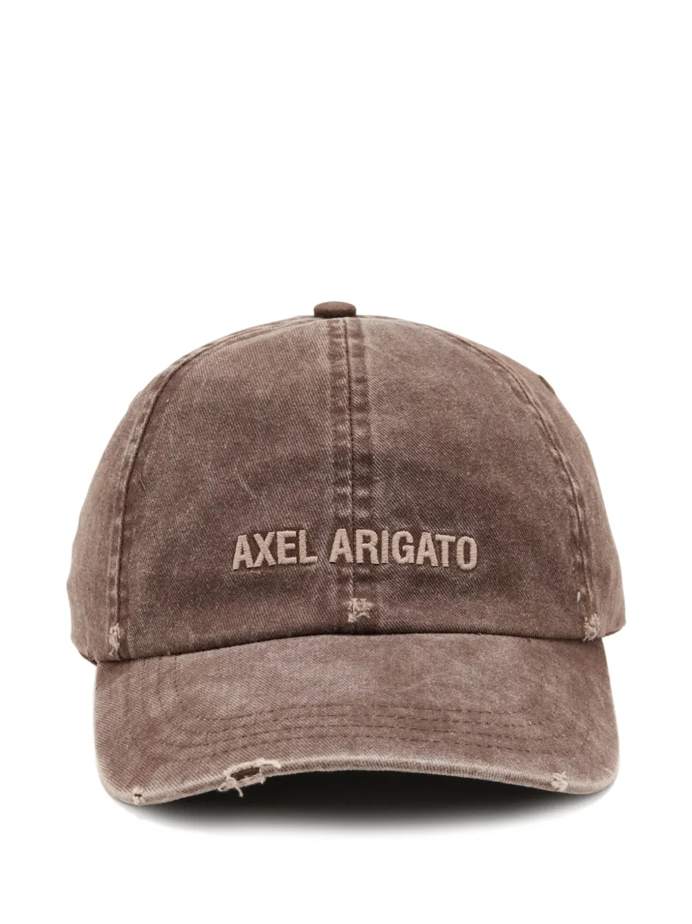 Axel Arigato distressed-effect logo-embroidery baseball cap - Marrone