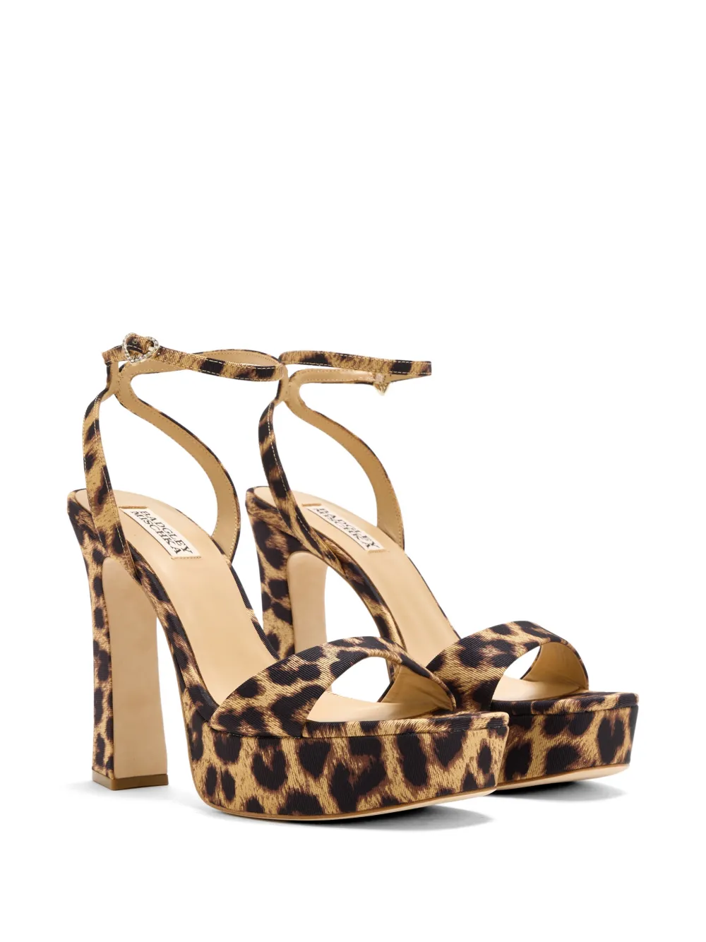 Badgley Mischka Caia sandalen met plateauzool en dierenprint Beige