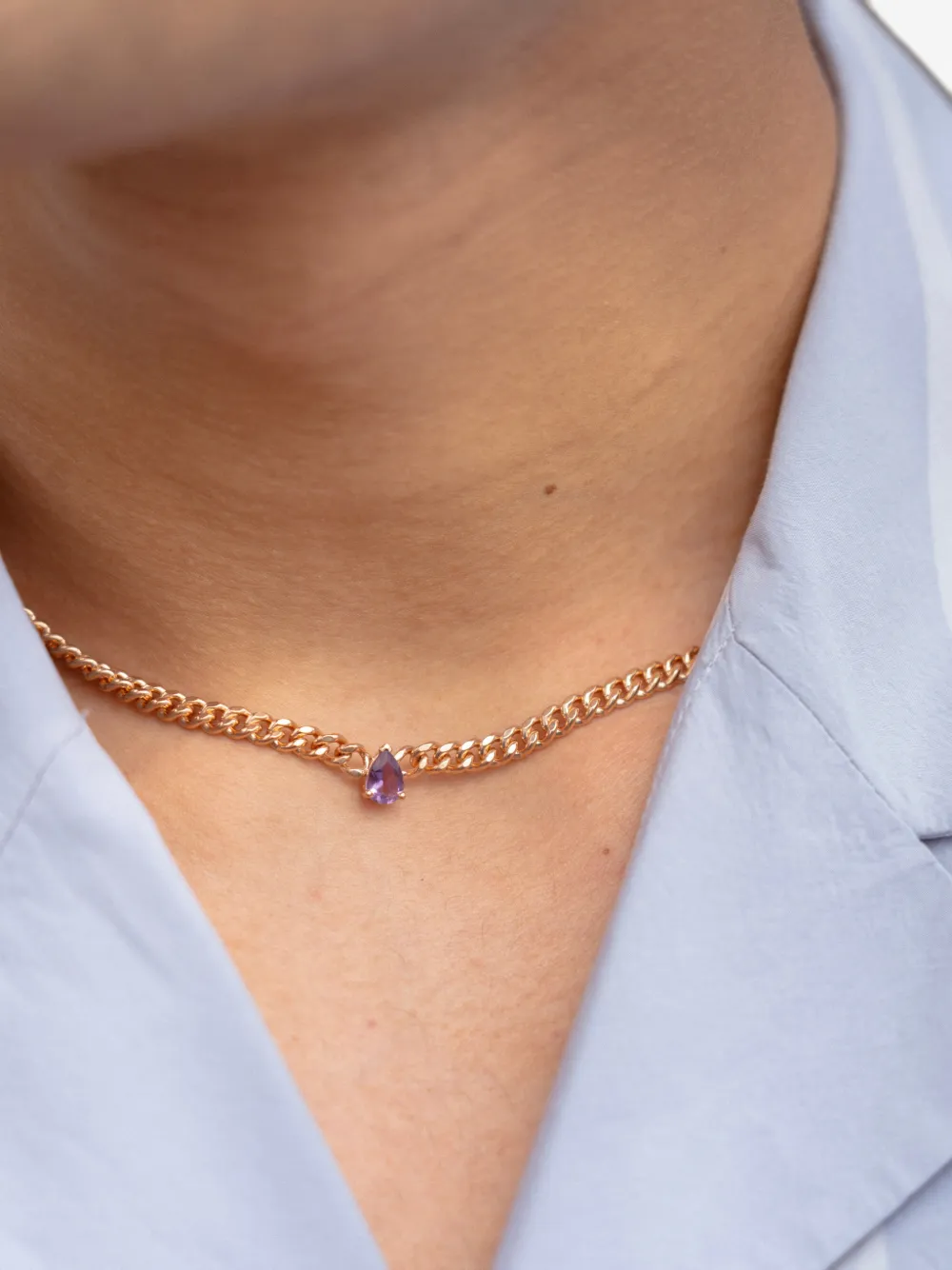 Amethyst Pear-Cut Necklace