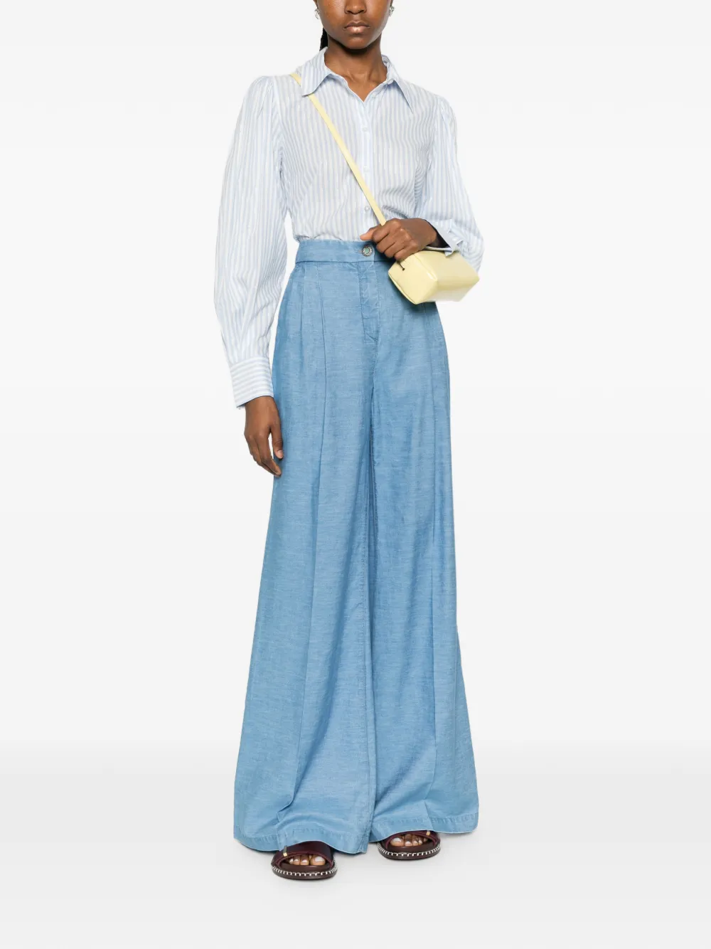  Via Masini 80 Wide-leg Trousers - Blue 