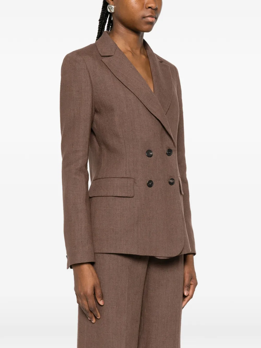  Via Masini 80 Double-breasted Jacket - Brown 