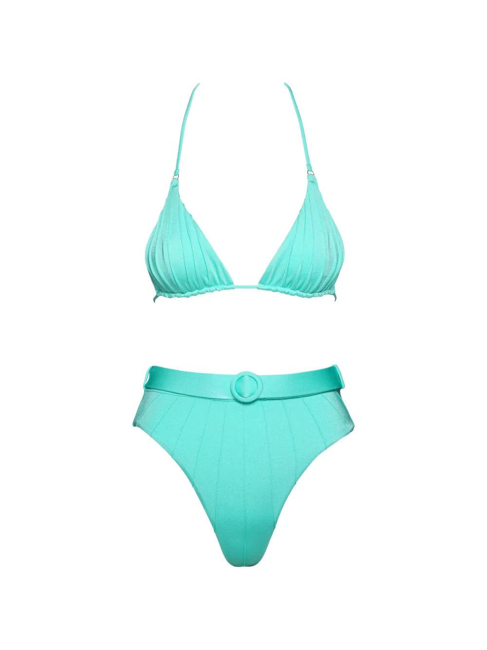 Noire Swimwear belted pleated bikini - Blu