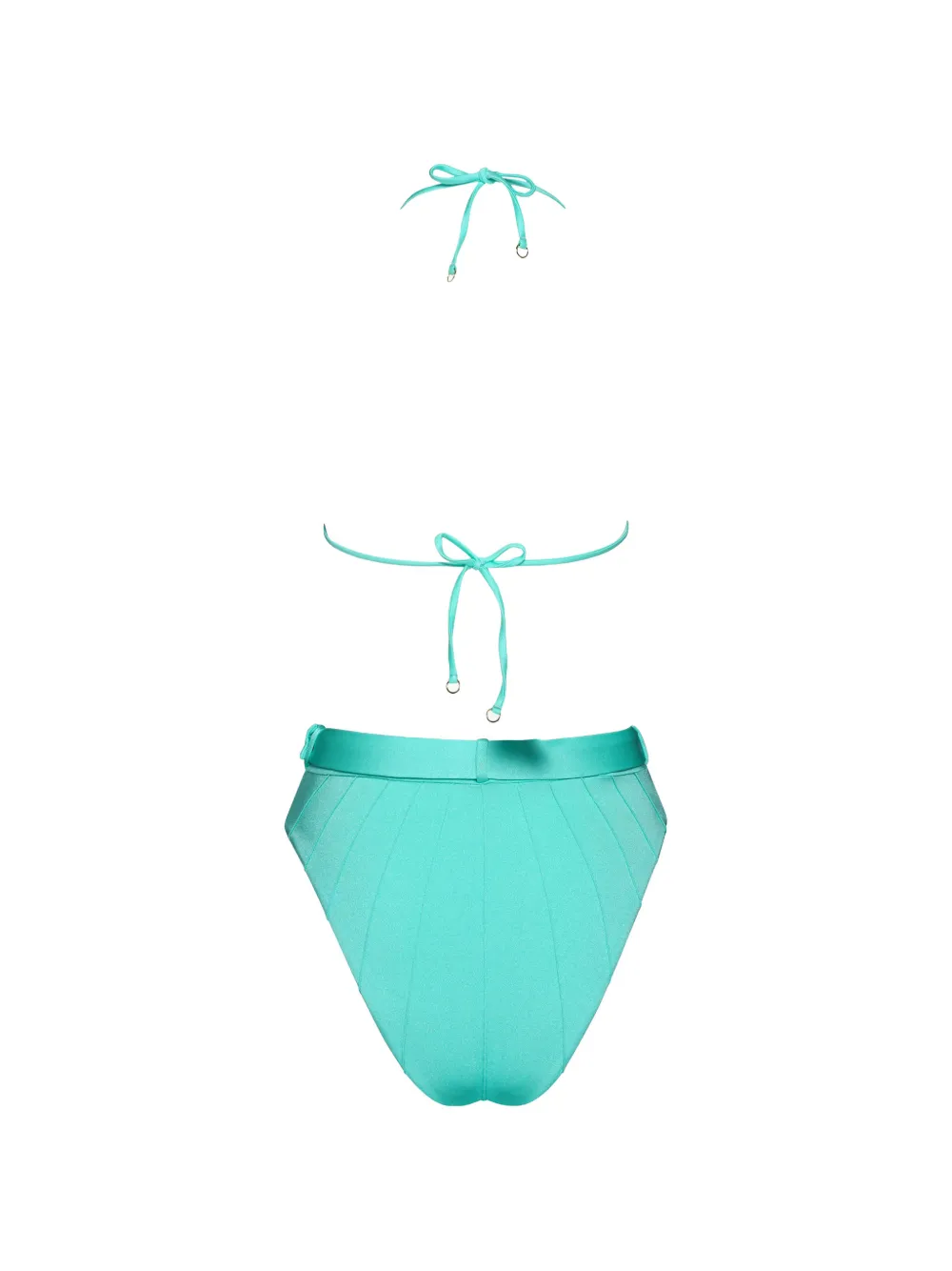 Noire Swimwear Geplooide bikini met ceintuur Blauw