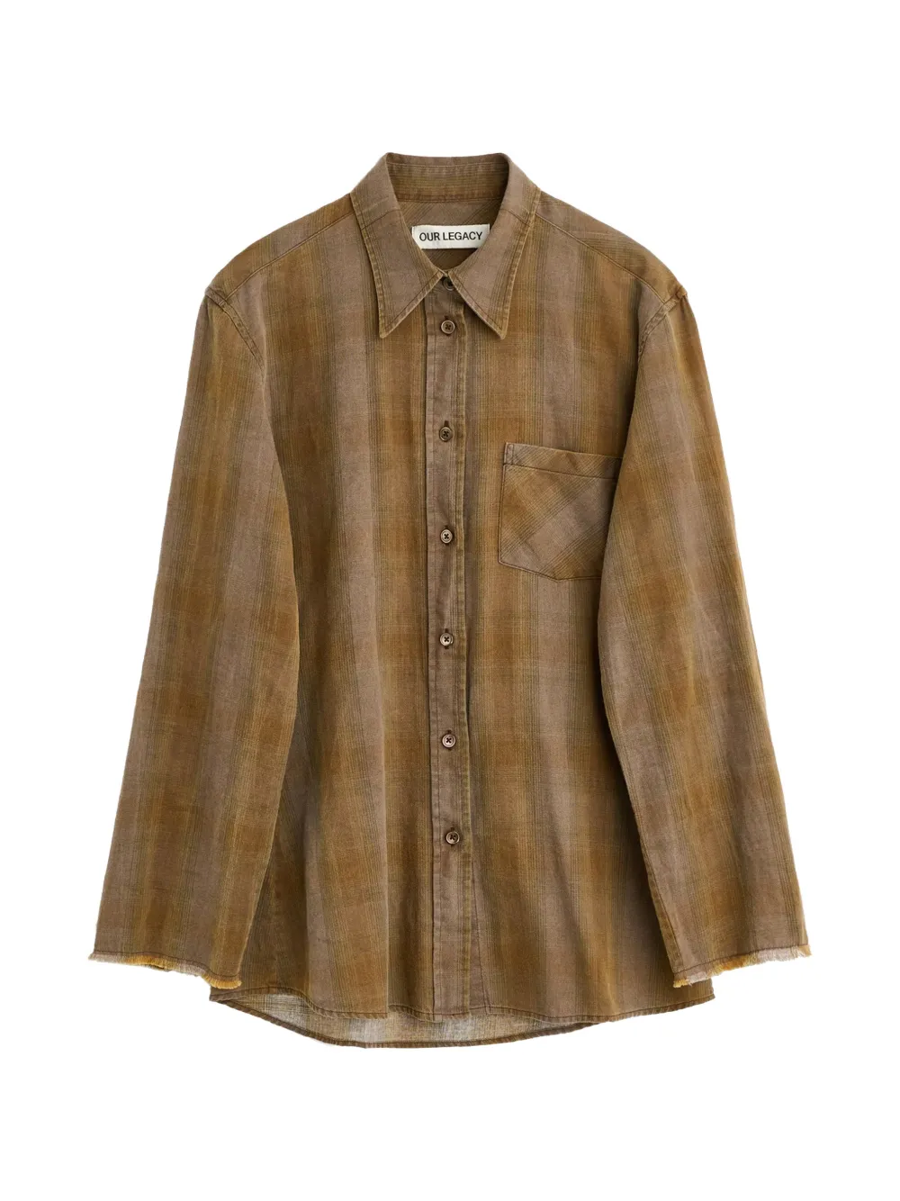 OUR LEGACY frayed collared shirt - Marrone