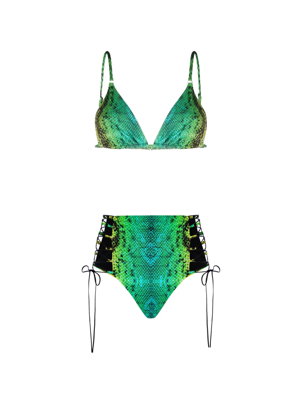 Noire Swimwear Green Snake tie-side bikini - Verde