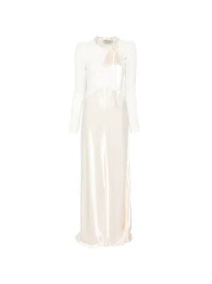 chinese dress ladies Rabanne Women's Lace Sheath Maxi Dress - Ivory main image 1