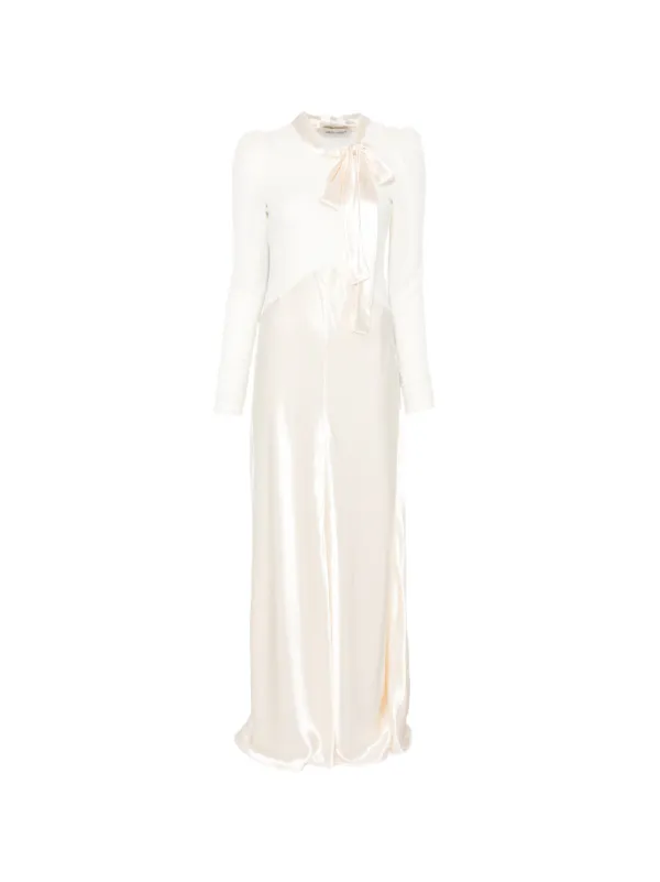 alberta ferretti white lace dress Alberta Ferretti Lace Panel Dress | Neutrals