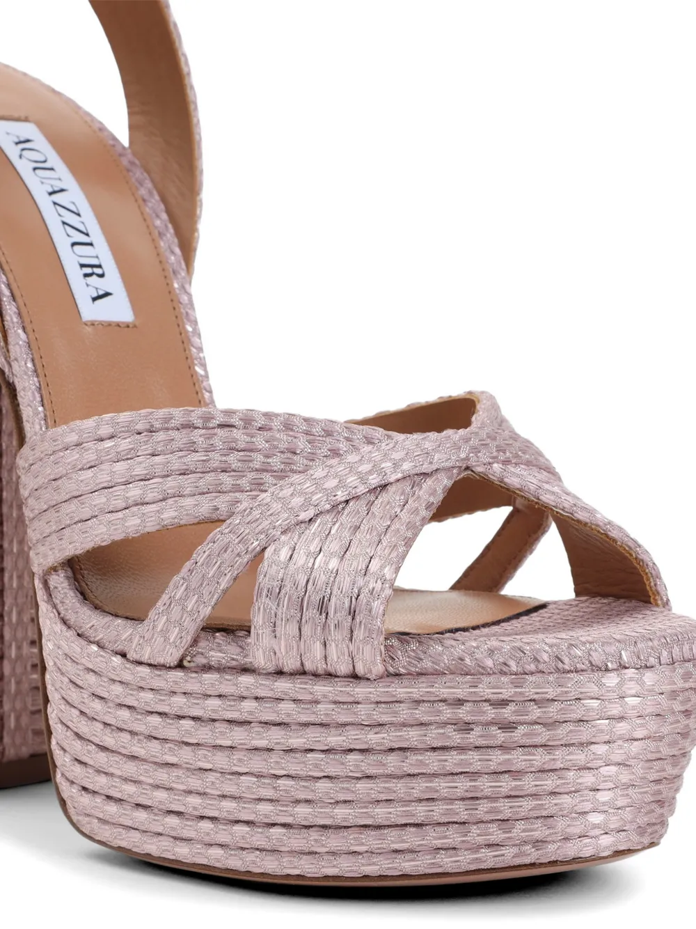 Aquazzura Sundance Plateau crossover platform sandals Roze