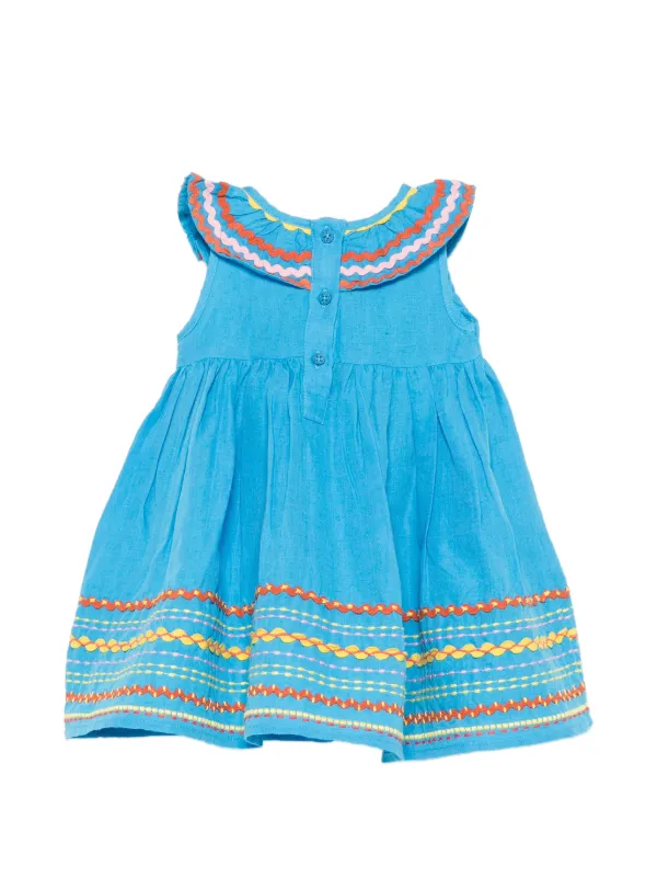 Stella McCartney Kids ラッフルカラー ワンピース | ブルー | FARFETCH JP