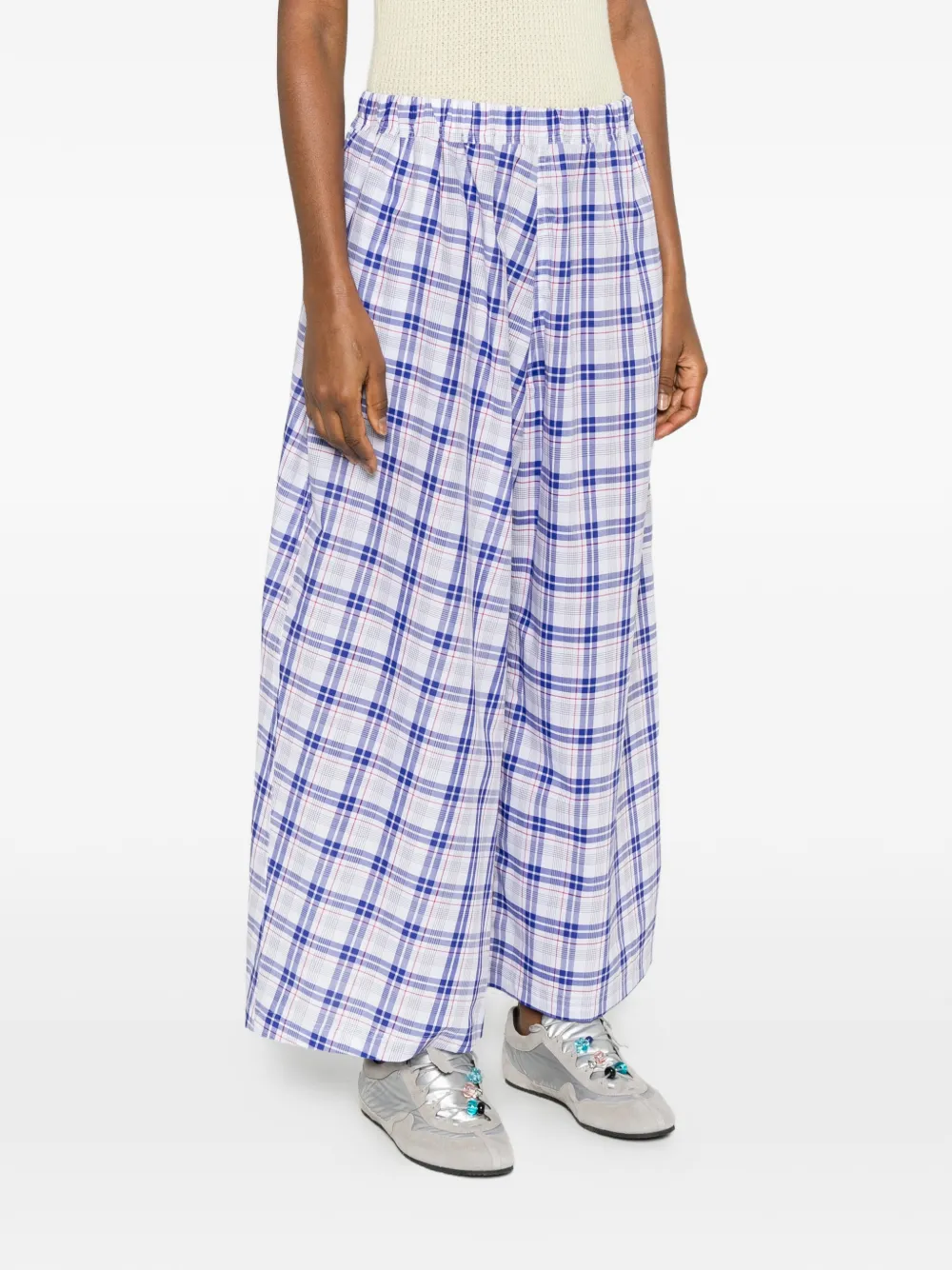  Sofie D'hoore Check Palazzo Pants - White 