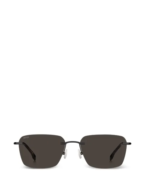 BOSS square rimless sunglasses