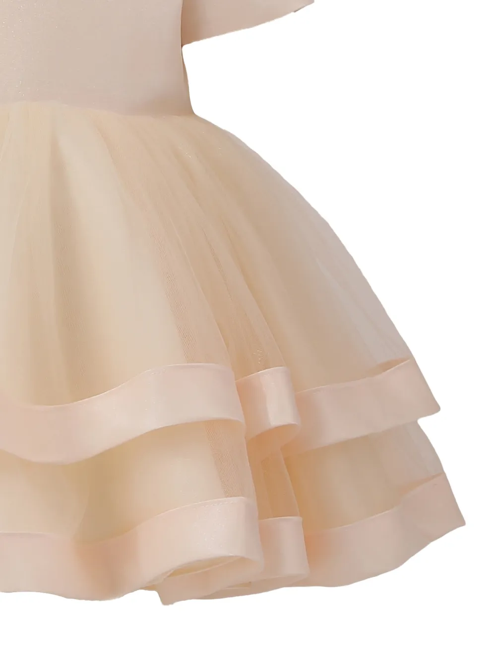 Tulleen Bow-detail Dress - Neutrals 