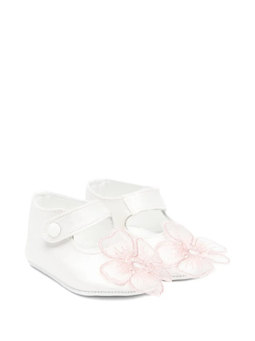 Simonetta flower-appliqué ballet flats - Bianco