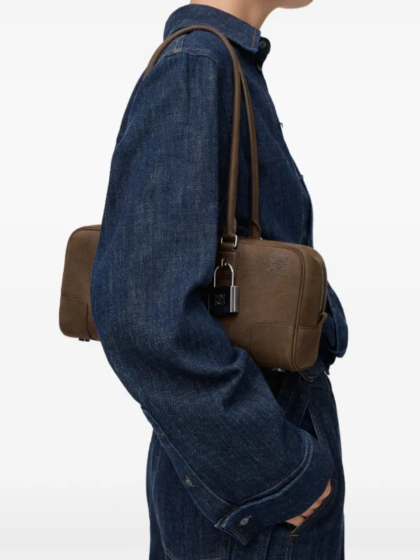 Loewe Amazona 31 Cropped Bag in Grained Nubuck in Brown